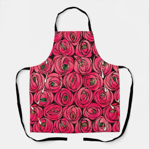Rennie Mackintosh Rose Art Nouveau Floral Pattern Apron