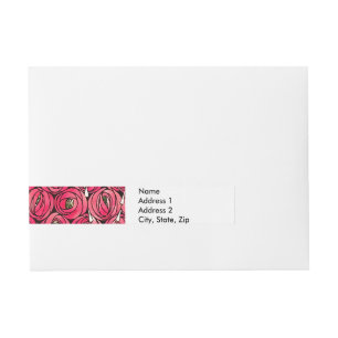 Rennie Mackintosh Rose Art Nouveau Floral Pattern Wraparound Address Label