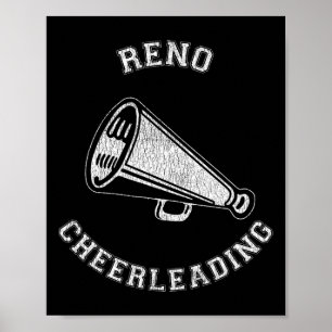 Reno Cheer Distressed Retro 90's Cheerleader  Poster