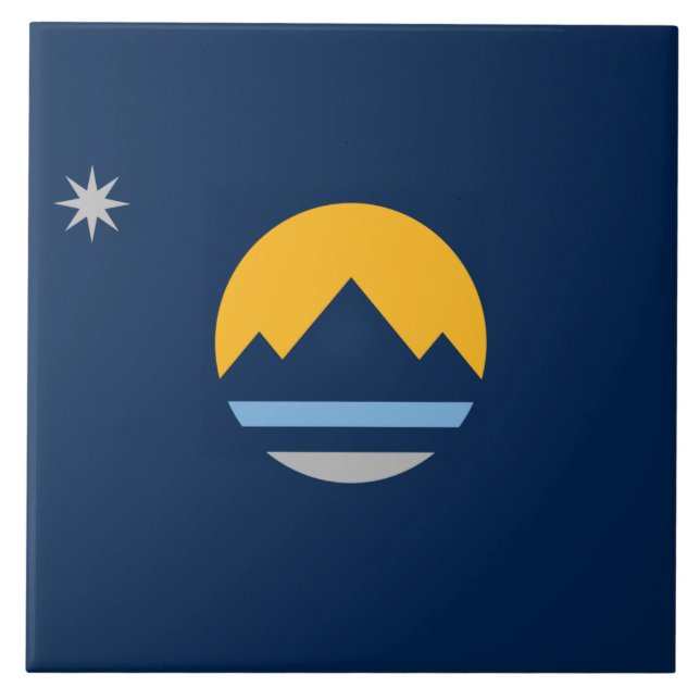 Reno city flag ceramic tile (Front)