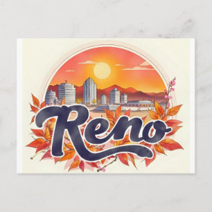 Reno City Nevada skyline Postcard