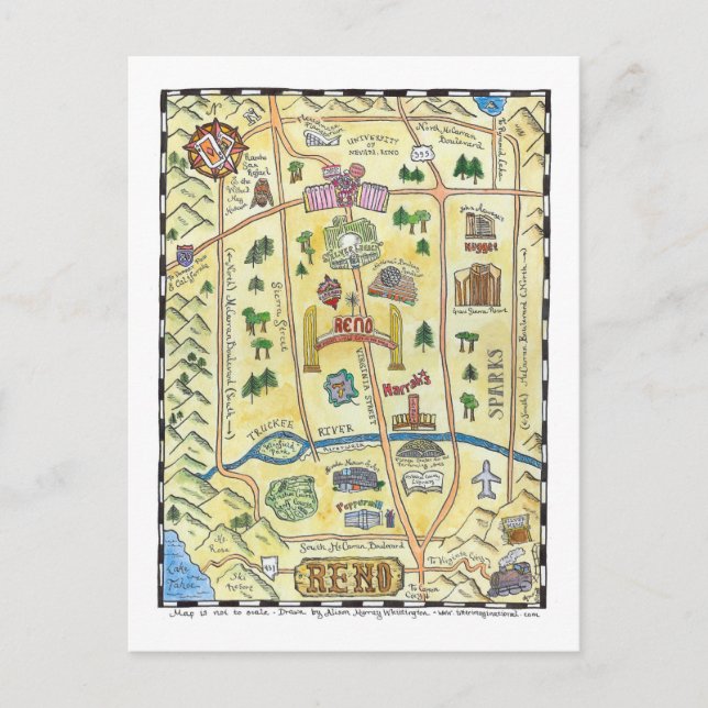 Reno Map Postcard (Front)