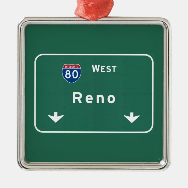 Reno Nevada nv Interstate Highway Freeway : Metal Ornament (Front)