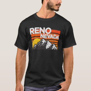 Reno Nevada Retro Vintage Mountain Sunset  Design T-Shirt