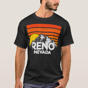 Reno Nevada Retro Vintage Mountain Sunset Design  T-Shirt
