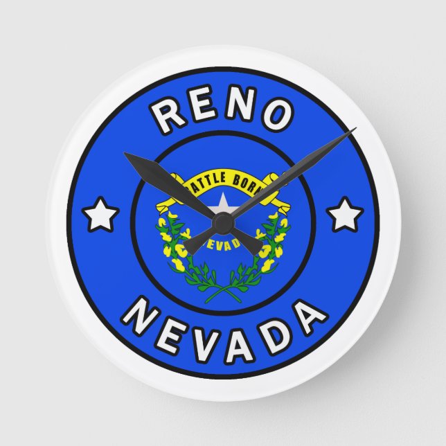 Reno Nevada Round Clock (Front)