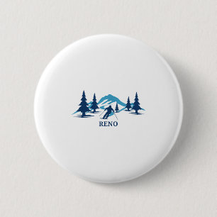Reno Nevada Ski Resort Skiing Skier _1 6 Cm Round Badge