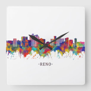 Reno Nevada Skyline Square Wall Clock