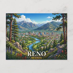 Reno Nevada Travel Postcard