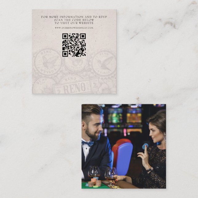 Reno Passport Wedding QR Enclosure Card (Front/Back)