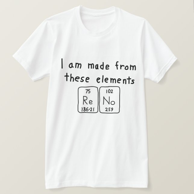 Reno periodic table name shirt (Design Front)