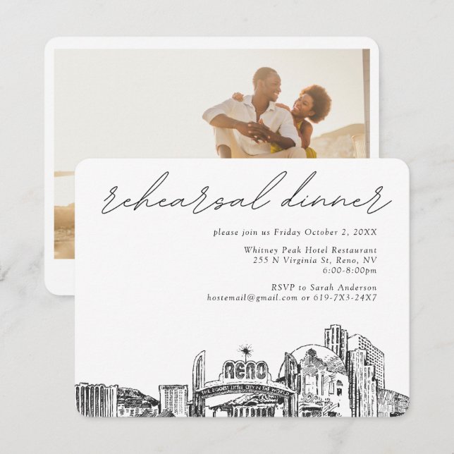 Reno Rehearsal Dinner Wedding Enclosure Card (Front/Back)