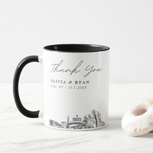 Reno Skyline Sketch Simple Custom Wedding Mug