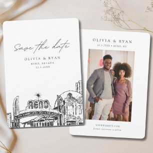 Reno Wedding Save the Date Downtown Wedding Invitation
