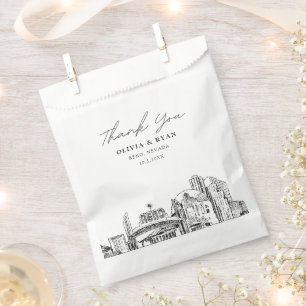 Reno Wedding Skyline Personalised Downtown Favour Bag
