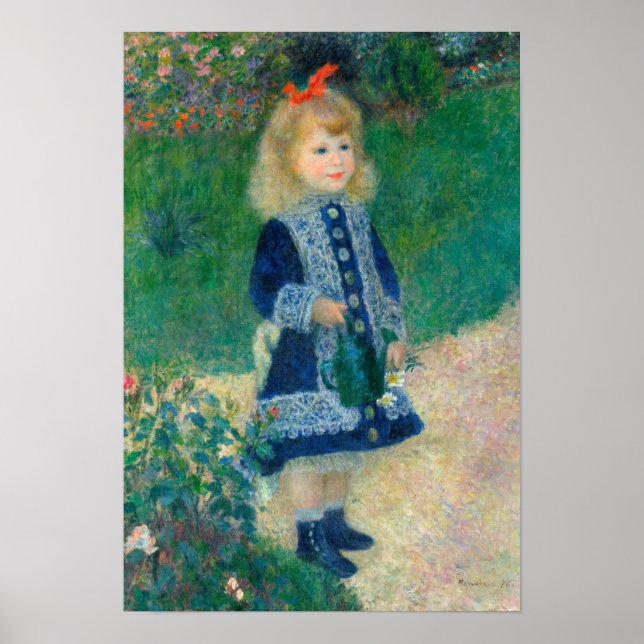 Renoir "A Girl With a Watering Can" Poster (Front)