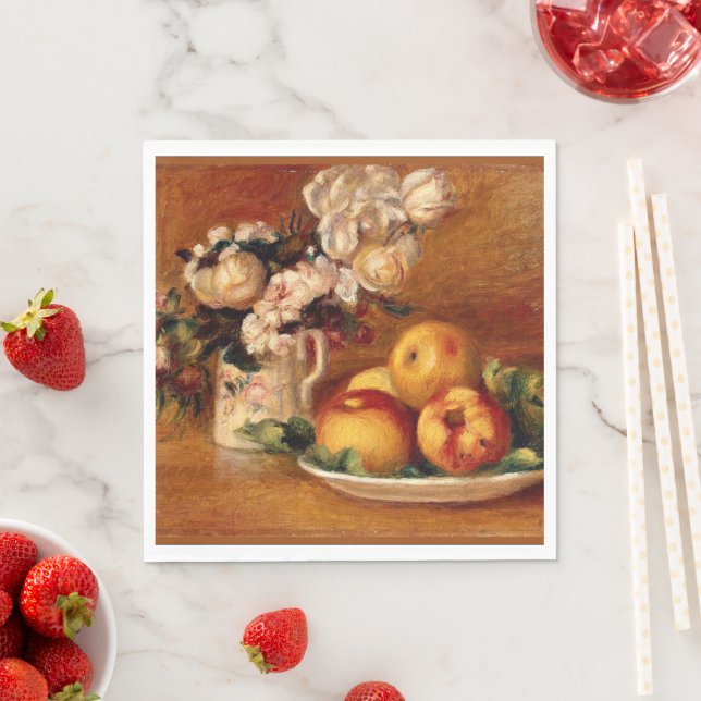 Renoir - Apples and Flowers Napkin (Insitu)