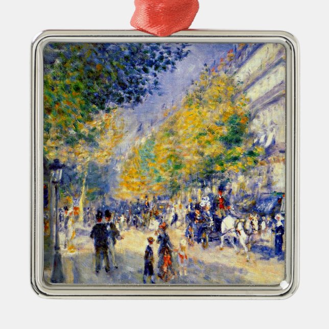Renoir art: The Great Boulevards painting Metal Ornament (Front)