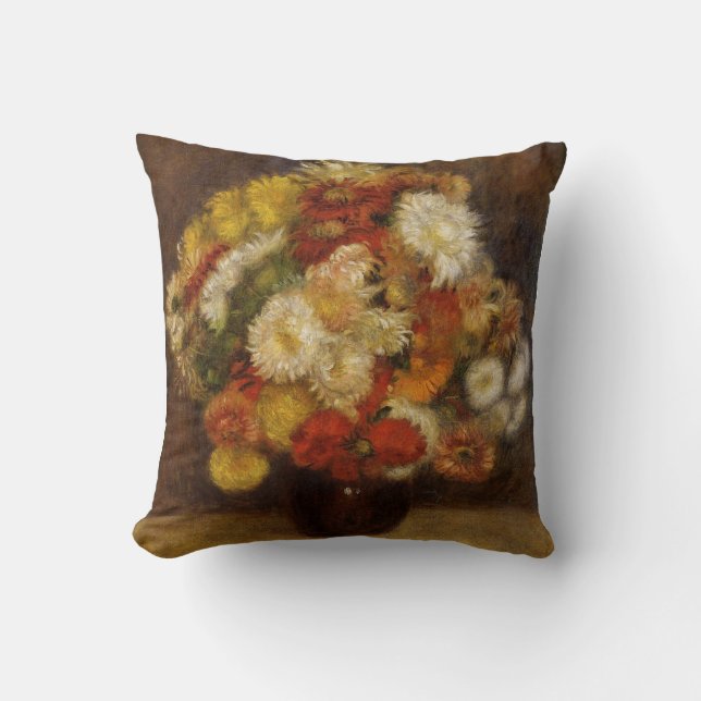 Renoir: Bouquet of Chrysanthemums Cushion (Front)