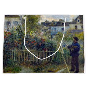 Renoir - Claude Monet Painting in his Garden Large Gift Bag