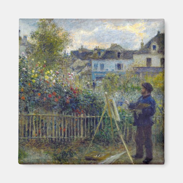 Renoir - Claude Monet Painting in his Garden Magnet (Front)