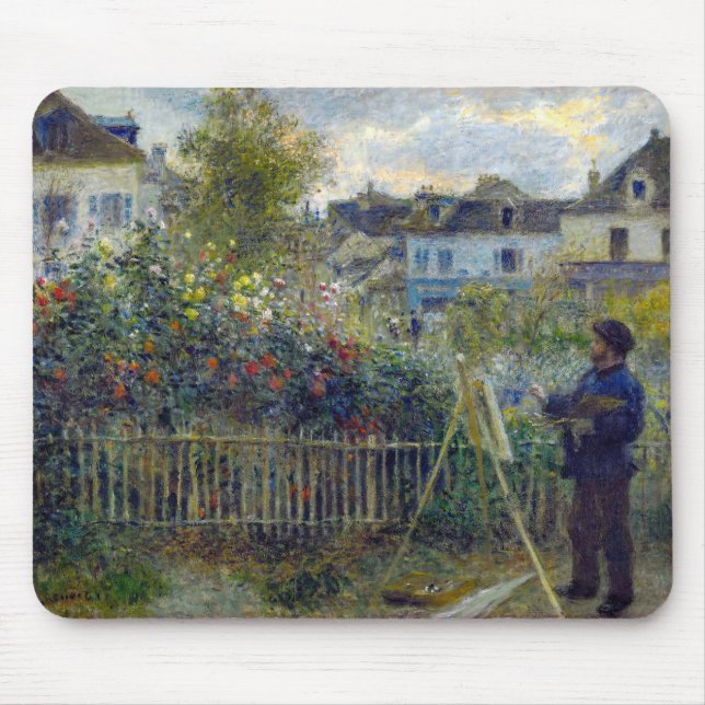 Renoir - Claude Monet Painting in his Garden Mouse Pad (Front)