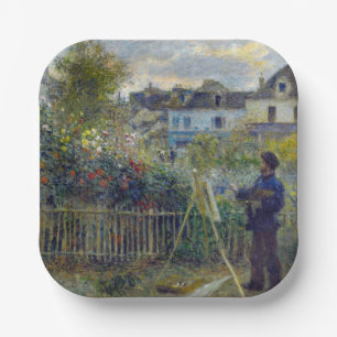 Renoir - Claude Monet Painting in his Garden Paper Plate