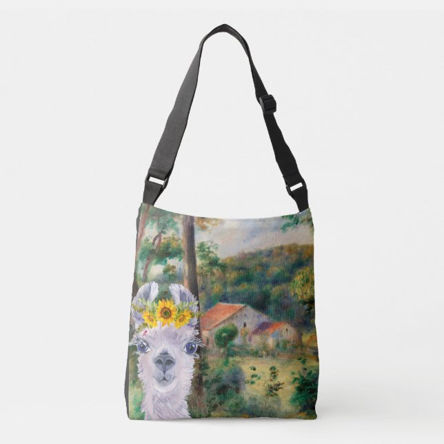 Renoir Environs of Briey and the Fancy Llama  Crossbody Bag (Front)