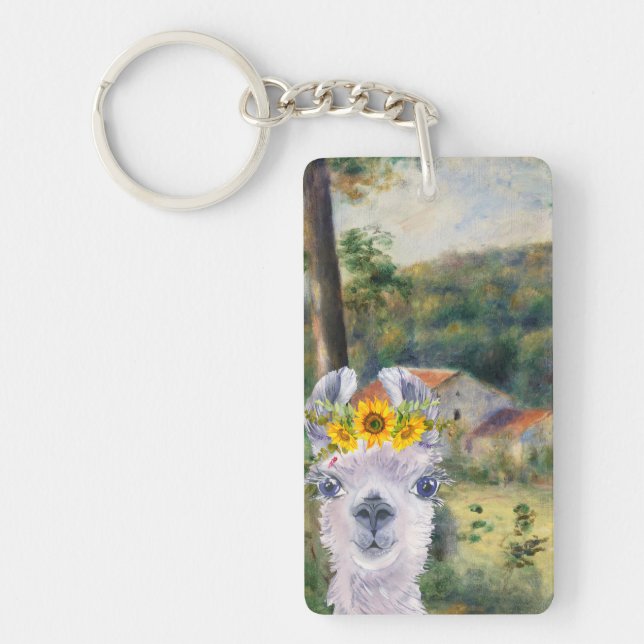 Renoir Environs of Briey and the Fancy Llama  Key Ring (Front)