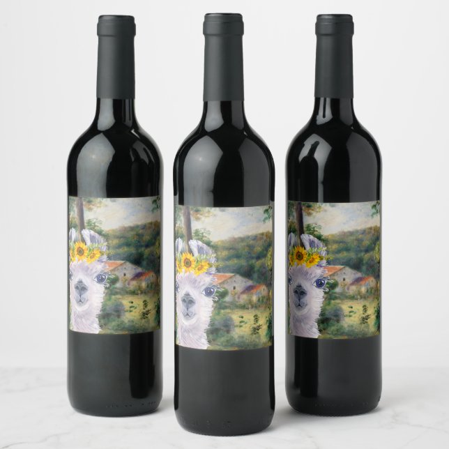 Renoir Environs of Briey and the Fancy Llama  Wine Label (Bottles)