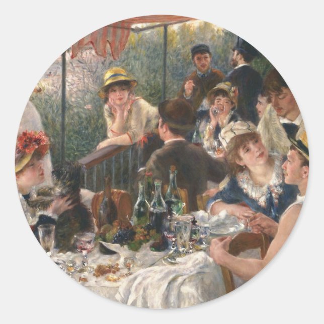 Renoir French Luncheon Boating Party Classic Round Sticker (Front)