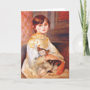 Renoir Girl With Cat Greeting Card
