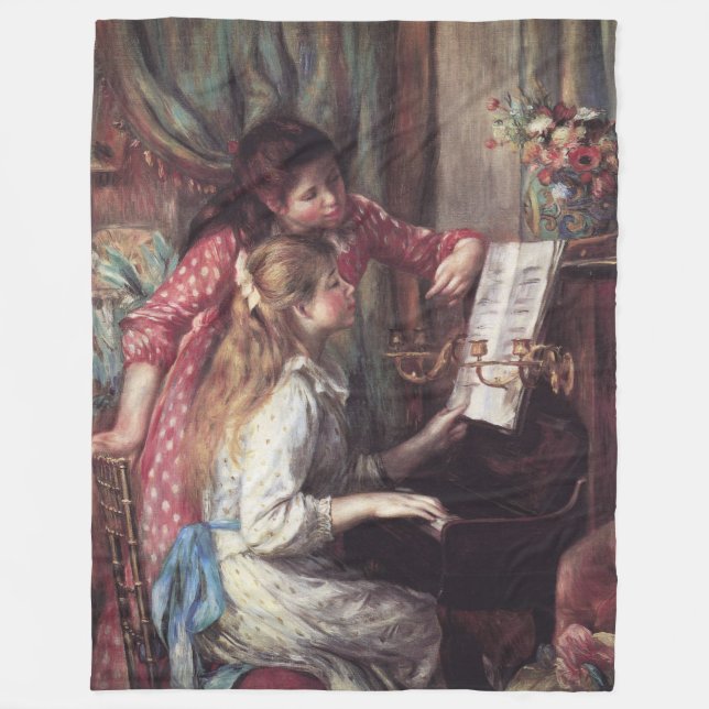 Renoir: Girls at the Piano Fleece Blanket (Front)