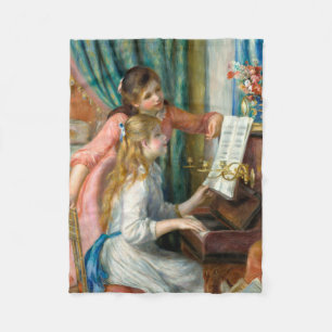Renoir Girls at the Piano Impressionism Painting Fleece Blanket