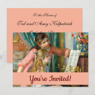 Renoir Girls at the Piano Impressionism Painting Invitation