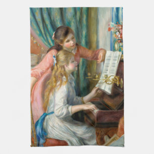 Renoir Girls at the Piano Impressionism Painting Tea Towel
