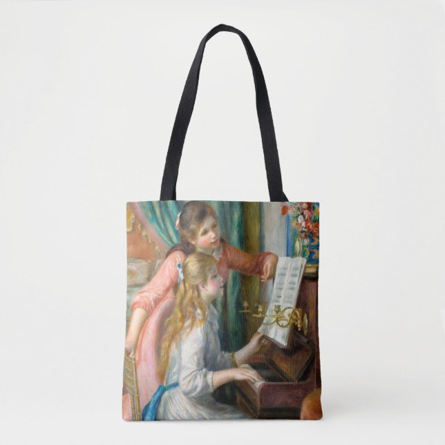 Renoir Girls at the Piano Impressionism Painting Tote Bag (Front)