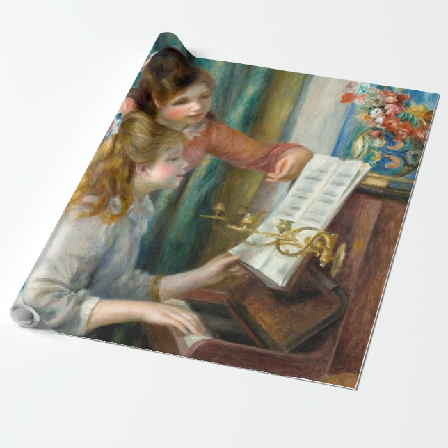 Renoir Girls at the Piano Impressionism Painting Wrapping Paper (Unrolled)