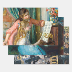 Renoir Girls at the Piano Impressionism Painting Wrapping Paper Sheet