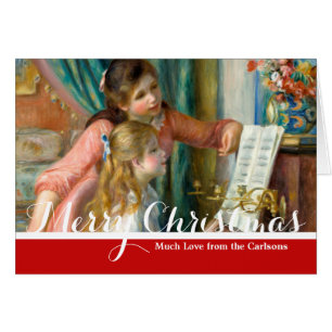 Renoir Girls at the Piano Merry Christmas Card