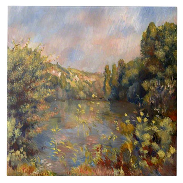 Renoir - Lakeside Landscape Ceramic Tile (Front)