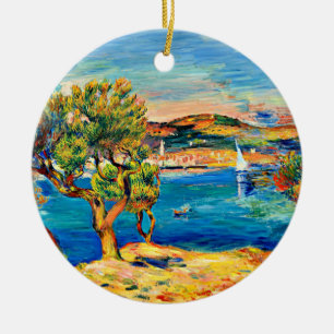 Renoir - L'Estaque, famous painting, Ceramic Ornament