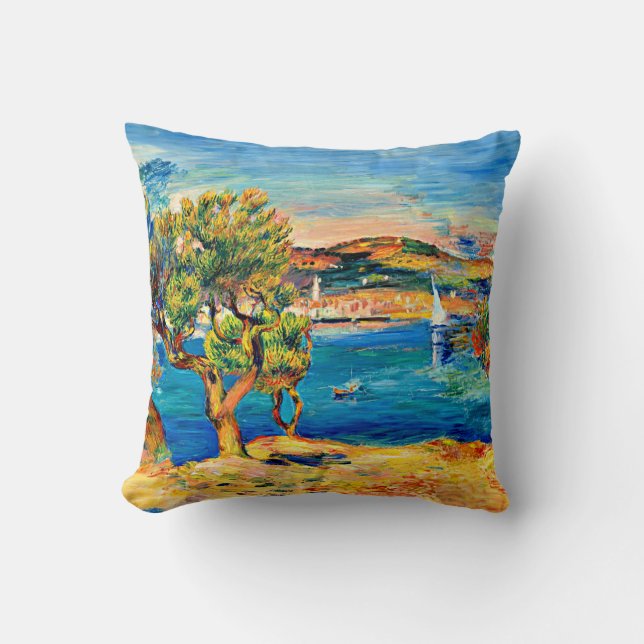 Renoir - L'Estaque, famous painting,  Cushion (Front)