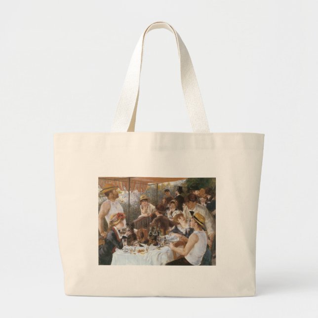 Renoir, Luncheon of the Boating Party, 1880 Large Tote Bag (Front)