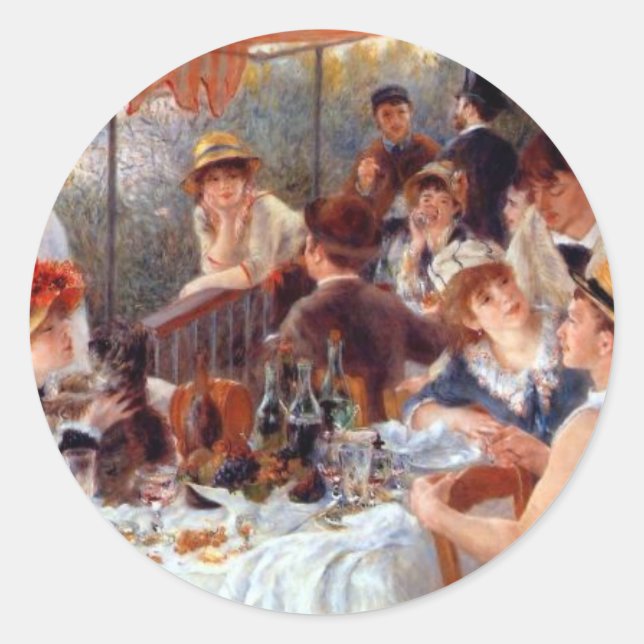 Renoir: Luncheon of the Boating Party Classic Round Sticker (Front)