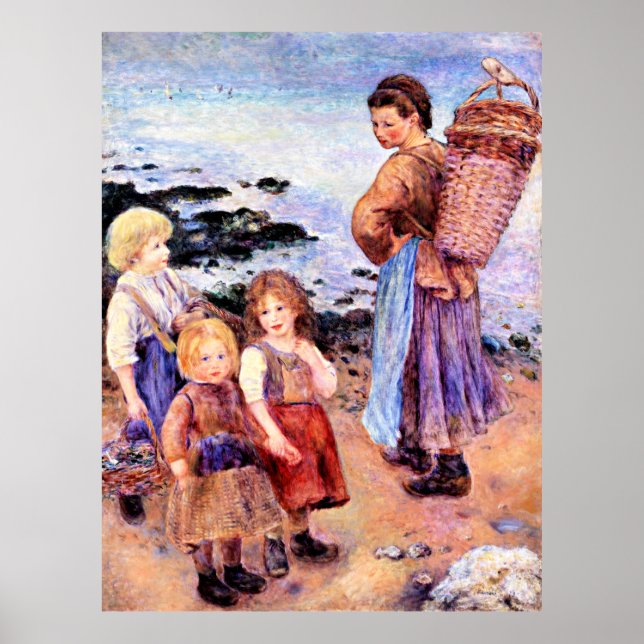 Renoir  painting, Mussel Fishers at Berneval Poster (Front)