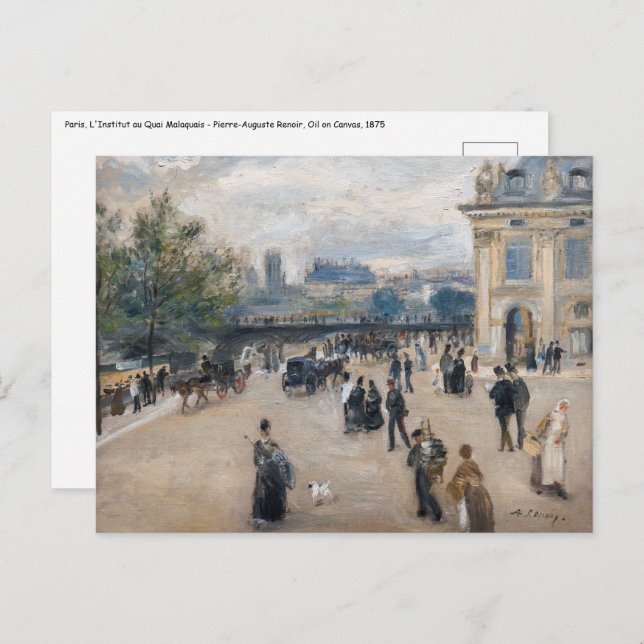 Renoir - Paris, Institut au Quai Malaquais Postcard (Front/Back)