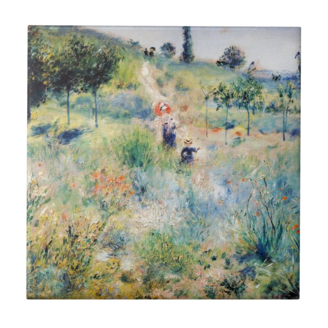 Renoir - Path Leading through Tall Grass Ceramic Tile (Front)