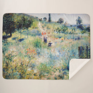 Renoir - Path Leading through Tall Grass Sherpa Blanket
