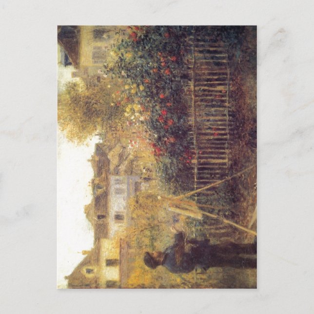 Renoir, Pierre-Auguste Monet beim Malen in seinem  Postcard (Front)